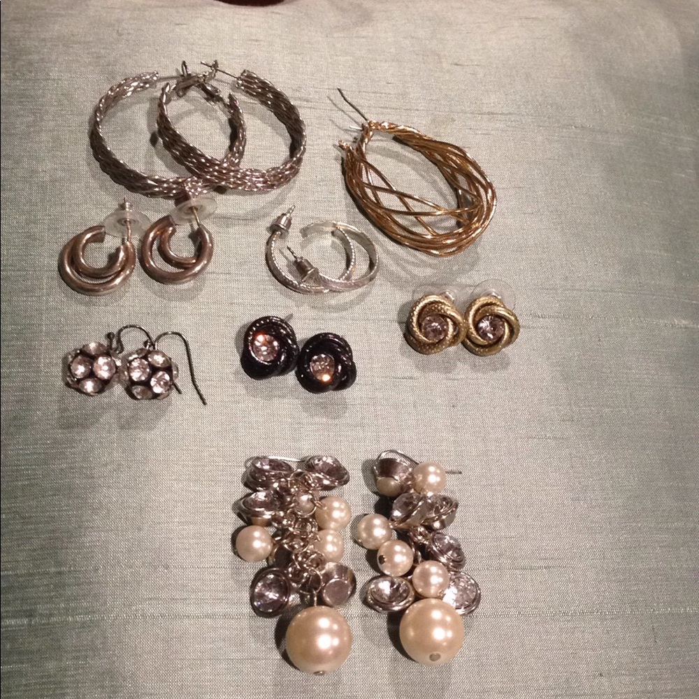 Eight pair of earrings for 12.00